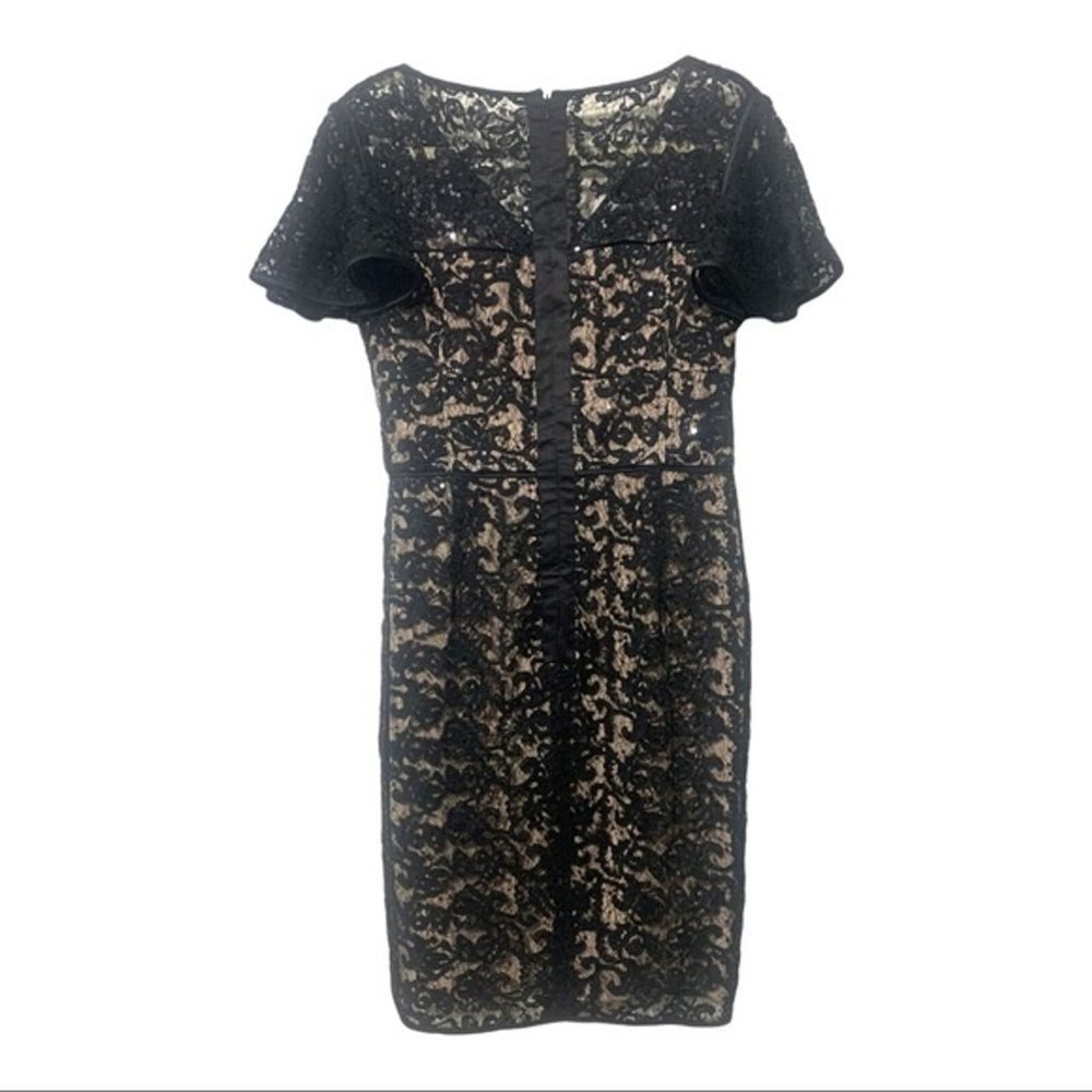 NWT Nue by Shani Dress Blue Label Black Lace/Nude Shaping Dress Size 8
